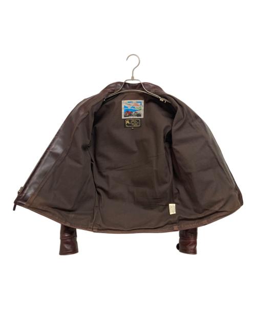 Aero LEATHER（エアロレザー）Aero LEATHER (エアロレザー) ハーフベルテッドジャケット ブラウン サイズ:34の古着・服飾アイテム