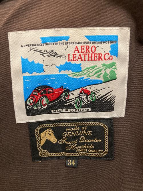 Aero LEATHER（エアロレザー）Aero LEATHER (エアロレザー) ハーフベルテッドジャケット ブラウン サイズ:34の古着・服飾アイテム