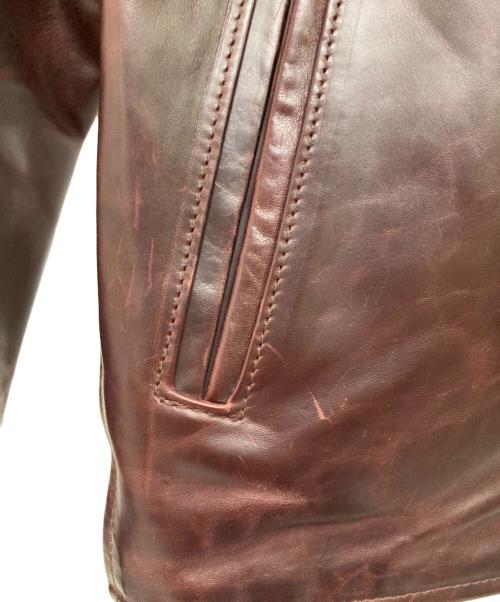 Aero LEATHER（エアロレザー）Aero LEATHER (エアロレザー) ハーフベルテッドジャケット ブラウン サイズ:34の古着・服飾アイテム
