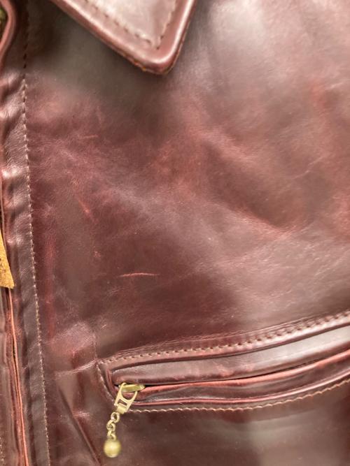 Aero LEATHER（エアロレザー）Aero LEATHER (エアロレザー) ハーフベルテッドジャケット ブラウン サイズ:34の古着・服飾アイテム