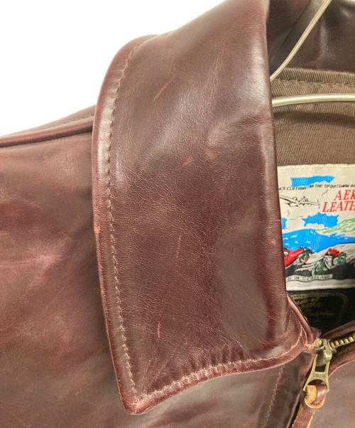 Aero LEATHER（エアロレザー）Aero LEATHER (エアロレザー) ハーフベルテッドジャケット ブラウン サイズ:34の古着・服飾アイテム