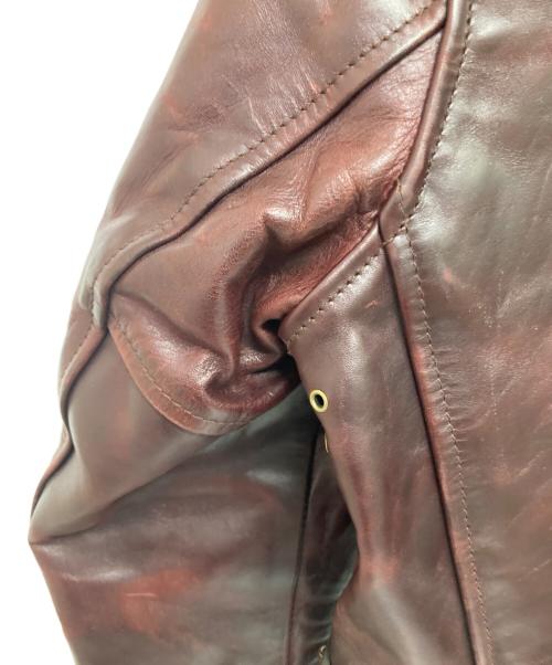 Aero LEATHER（エアロレザー）Aero LEATHER (エアロレザー) ハーフベルテッドジャケット ブラウン サイズ:34の古着・服飾アイテム