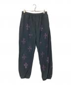 unknownアンノウン）の古着「Outline Cross Rhinestone Sweat Pants」｜ブラック