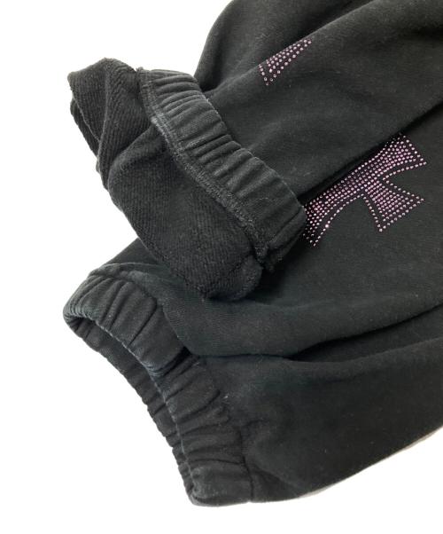 unknown（アンノウン）unknown (アンノウン) Outline Cross Rhinestone Sweat Pants ブラック サイズ:XLの古着・服飾アイテム
