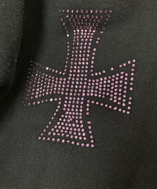 unknown（アンノウン）unknown (アンノウン) Outline Cross Rhinestone Sweat Pants ブラック サイズ:XLの古着・服飾アイテム