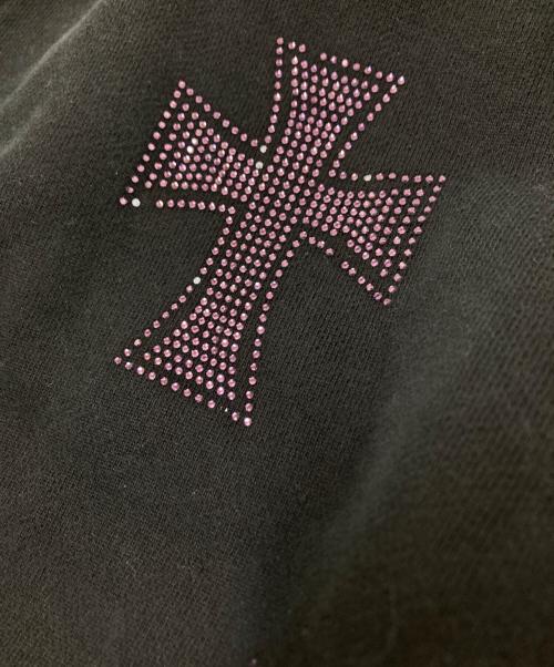 unknown（アンノウン）unknown (アンノウン) Outline Cross Rhinestone Sweat Pants ブラック サイズ:XLの古着・服飾アイテム