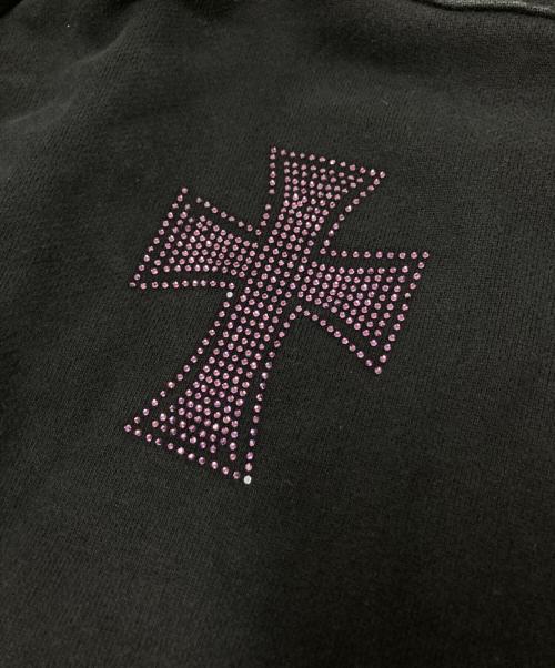 unknown（アンノウン）unknown (アンノウン) Outline Cross Rhinestone Sweat Pants ブラック サイズ:XLの古着・服飾アイテム
