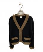 BOWTEバウト）の古着「12G CASHMERE FRINGE CARDIGAN」｜ブラック×ブラウン