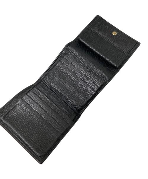 GUCCI（グッチ）GUCCI (グッチ) インターロッキングG レザー 三つ折り財布 ブラック サイズ:下記参照の古着・服飾アイテム