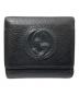 GUCCI（グッチ）の古着「インターロッキングG レザー 三つ折り財布」｜ブラック