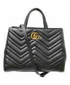 GUCCIグッチ）の古着「キルティングトップハンドル2WAYバッグ」｜ブラック