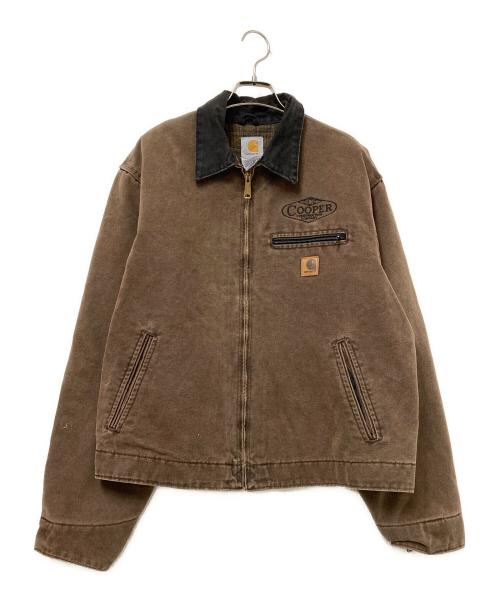 CarHartt（カーハート）CarHartt (カーハート) 企業刺繍デトロイトジャケット ブラウン×ブラック サイズ: Lの古着・服飾アイテム