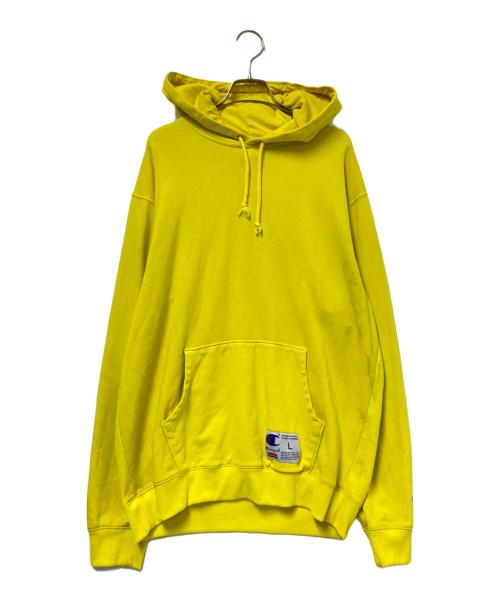 Champion（チャンピオン）Champion (チャンピオン) SUPREME (シュプリーム) Hooded Sweatshirt イエロー サイズ:Lの古着・服飾アイテム