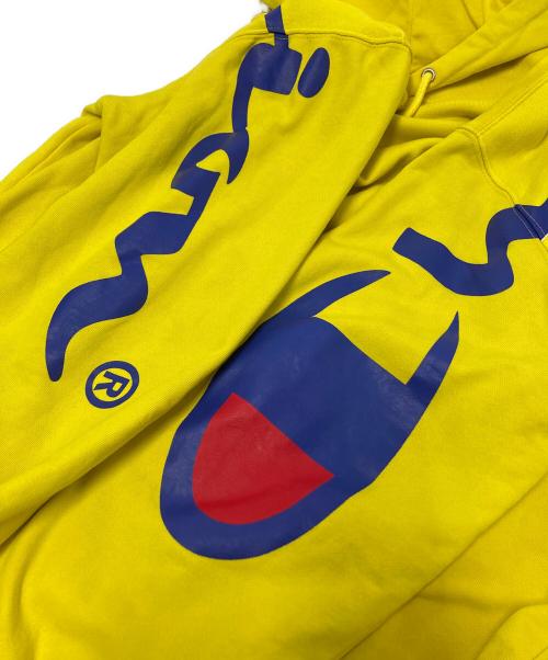 Champion（チャンピオン）Champion (チャンピオン) SUPREME (シュプリーム) Hooded Sweatshirt イエロー サイズ:Lの古着・服飾アイテム
