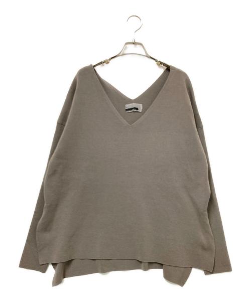 CHAOS（カオス）CHAOS (カオス) シルコンミラノリブVネックプルオーバー ブラウン サイズ:FREEの古着・服飾アイテム