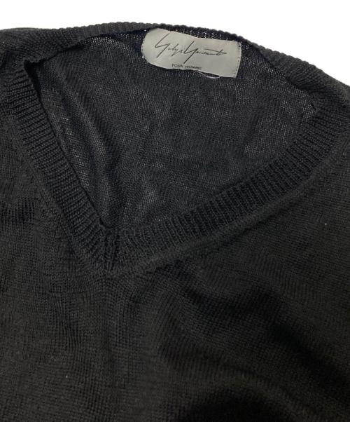 Yohji Yamamoto pour homme（ヨウジヤマモト プールオム）Yohji Yamamoto pour homme (ヨウジヤマモト プールオム) Vネックニット ブラック サイズ:3の古着・服飾アイテム