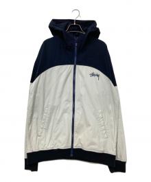 stussy（ステューシー）の古着「フーデッドジャケット」｜ネイビー×ホワイト