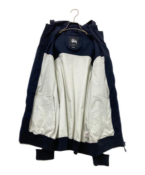 stussy（ステューシー）stussy (ステューシー) フーデッドジャケット ネイビー×ホワイト サイズ:XLの古着・服飾アイテム