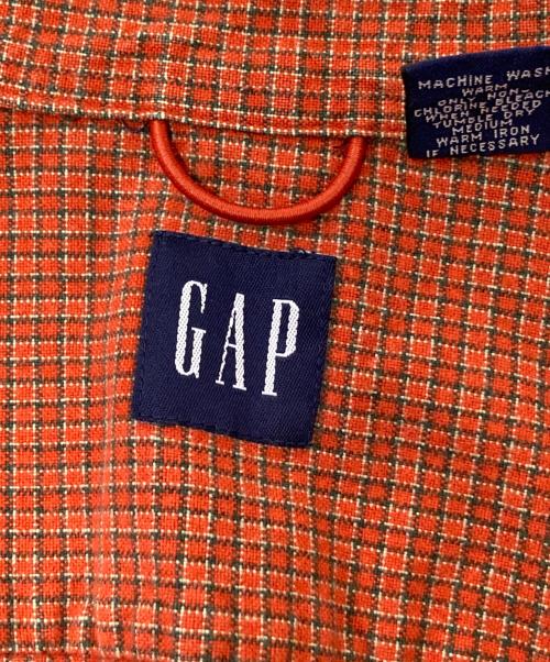 GAP（ギャップ）GAP (ギャップ) 90sコットンチェックシャツ グリーン×オレンジ サイズ:XLの古着・服飾アイテム