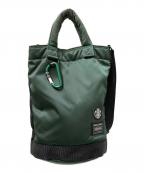 PORTER×STARBUCKS COFFEEポーター×スターバックス コーヒー）の古着「COFFEE BEAN SHAPE DRUM BAG」｜グリーン×ブラック