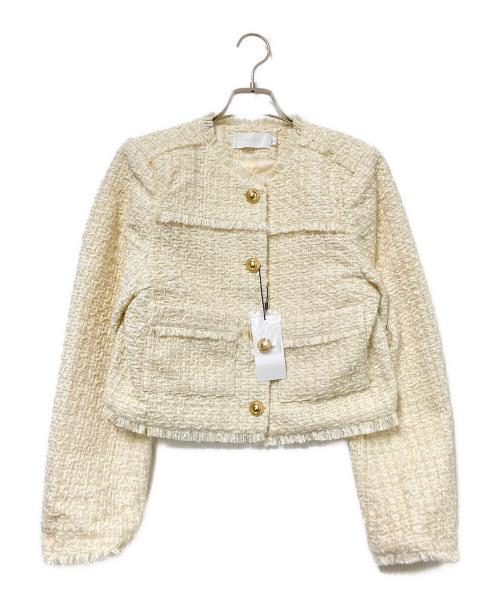 moussy（マウジー）moussy (マウジー) COMPACT TWEED ジャケット ベージュ サイズ:2 未使用品の古着・服飾アイテム