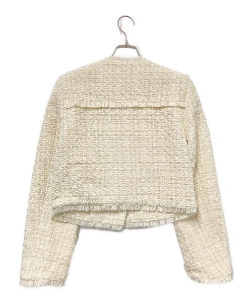 moussy（マウジー）moussy (マウジー) COMPACT TWEED ジャケット ベージュ サイズ:2 未使用品の古着・服飾アイテム