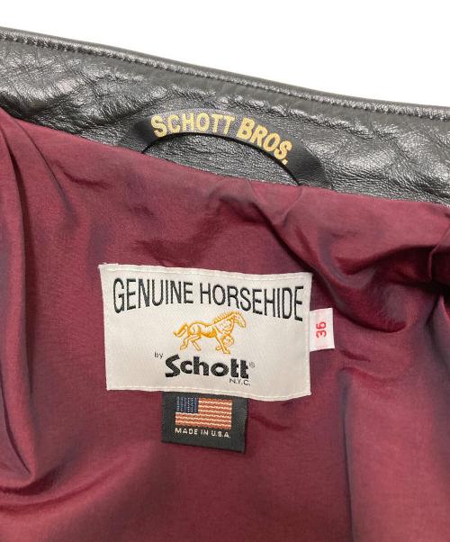 Schott（ショット）Schott (ショット) 641XXHホースハイドシングルライダースレザージャケット ブラック サイズ:36の古着・服飾アイテム