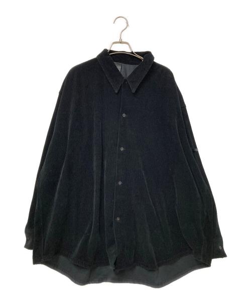 N.HOOLYWOOD（エヌ ハリウッド）N.HOOLYWOOD (エヌ ハリウッド) CORDUROY WIDE SHIRT ブラック サイズ:38の古着・服飾アイテム