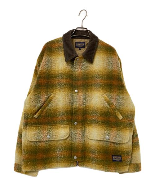 PENDLETON（ペンドルトン）PENDLETON (ペンドルトン) 襟コーデュロイボアジャケット オレンジ×ベージュ サイズ:Mの古着・服飾アイテム