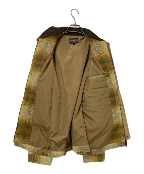 PENDLETON（ペンドルトン）PENDLETON (ペンドルトン) 襟コーデュロイボアジャケット オレンジ×ベージュ サイズ:Mの古着・服飾アイテム