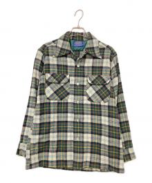 PENDLETON（ペンドルトン）の古着「70‘Sウールチェックシャツ」｜グリーン×ホワイト
