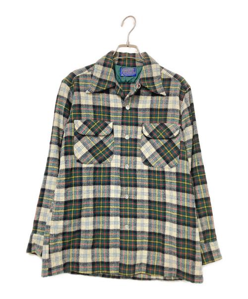PENDLETON（ペンドルトン）PENDLETON (ペンドルトン) 70‘Sウールチェックシャツ グリーン×ホワイト サイズ:Sの古着・服飾アイテム