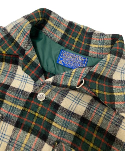 PENDLETON（ペンドルトン）PENDLETON (ペンドルトン) 70‘Sウールチェックシャツ グリーン×ホワイト サイズ:Sの古着・服飾アイテム