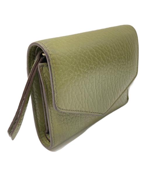 Maison Margiela（メゾンマルジェラ）Maison Margiela (メゾンマルジェラ) レザー エンベロープ ウォレット グリーン サイズ:下記参照の古着・服飾アイテム