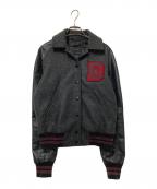 DIESELディーゼル）の古着「切替レザースタジャン」｜グレー×ブラック