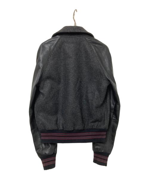 DIESEL（ディーゼル）DIESEL (ディーゼル) 切替レザースタジャン グレー×ブラック サイズ:下記参照の古着・服飾アイテム