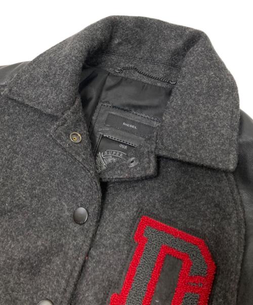 DIESEL（ディーゼル）DIESEL (ディーゼル) 切替レザースタジャン グレー×ブラック サイズ:下記参照の古着・服飾アイテム