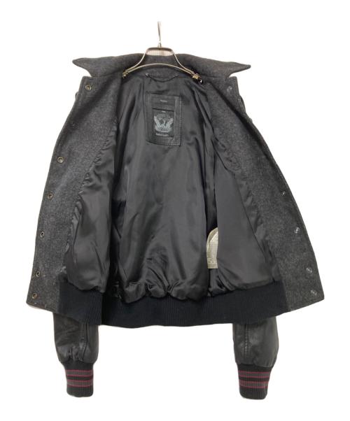 DIESEL（ディーゼル）DIESEL (ディーゼル) 切替レザースタジャン グレー×ブラック サイズ:下記参照の古着・服飾アイテム