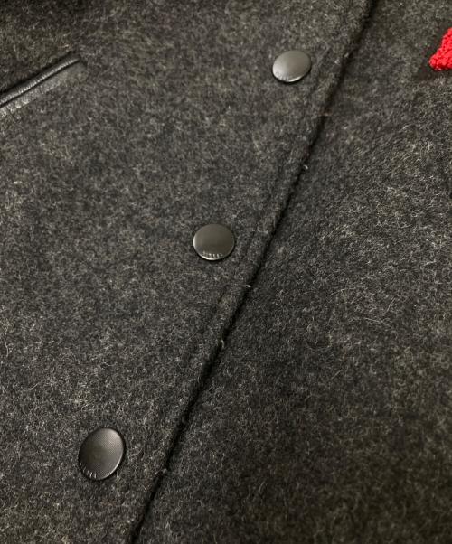 DIESEL（ディーゼル）DIESEL (ディーゼル) 切替レザースタジャン グレー×ブラック サイズ:下記参照の古着・服飾アイテム