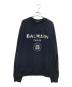 BALMAIN（バルマン）の古着「Metallic Flock Logo Sweatshirt」｜ブラック