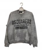 DSQUARED2ディースクエアード）の古着「ラインストーンスウェット」｜グレー