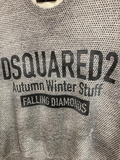 DSQUARED2（ディースクエアード）DSQUARED2 (ディースクエアード) ラインストーンスウェット グレー サイズ:XLの古着・服飾アイテム