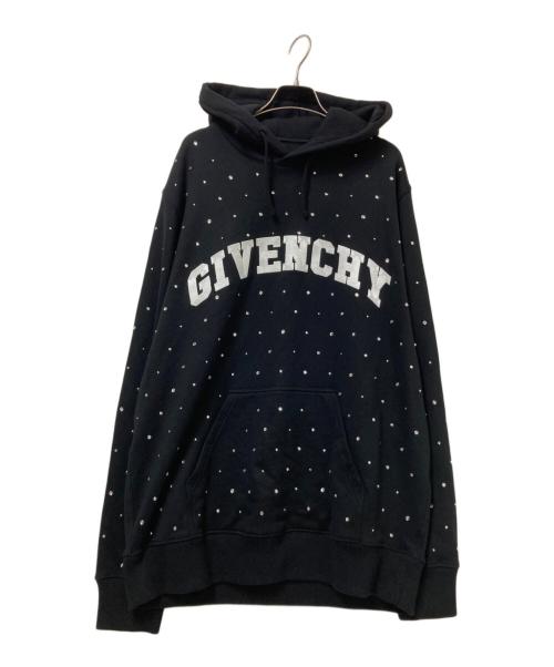 GIVENCHY（ジバンシィ）GIVENCHY (ジバンシィ) Logo Strass Hoodie ブラック サイズ:Lの古着・服飾アイテム