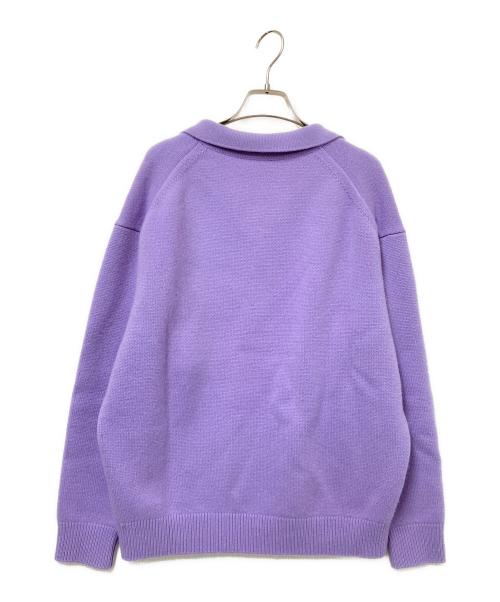 MEIAS（メイアス）MEIAS (メイアス) カシミヤスキッパーポロニット パープル サイズ:Mの古着・服飾アイテム