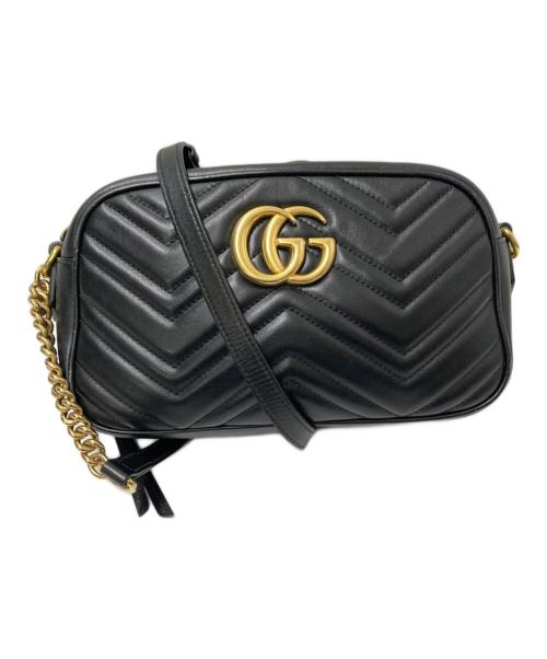 GUCCI（グッチ）GUCCI (グッチ) GGマーモント レザーショルダーバッグ ブラック サイズ:下記参照の古着・服飾アイテム