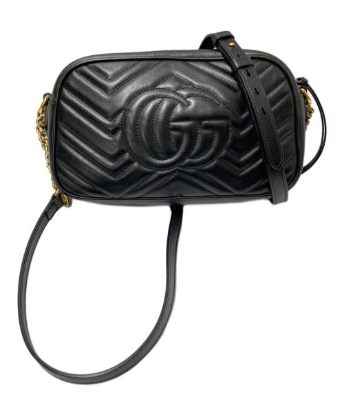 GUCCI（グッチ）GUCCI (グッチ) GGマーモント レザーショルダーバッグ ブラック サイズ:下記参照の古着・服飾アイテム