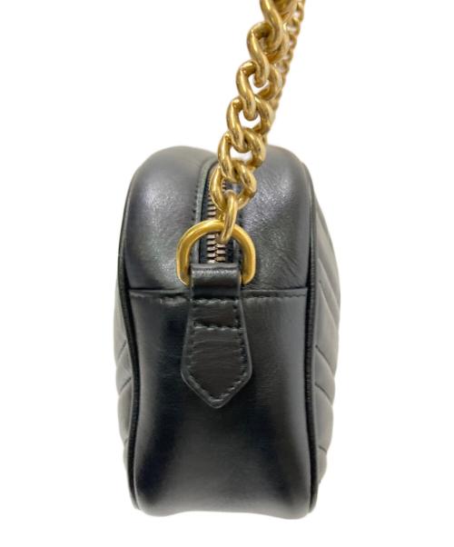 GUCCI（グッチ）GUCCI (グッチ) GGマーモント レザーショルダーバッグ ブラック サイズ:下記参照の古着・服飾アイテム