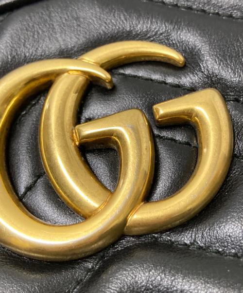 GUCCI（グッチ）GUCCI (グッチ) GGマーモント レザーショルダーバッグ ブラック サイズ:下記参照の古着・服飾アイテム