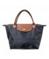 LONGCHAMP（ロンシャン）の古着「ハンドバッグ LONGCHAMP」｜ブラック×ブラウン