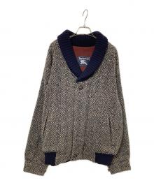 Burberry's（バーバリーズ）の古着「ウールヘリンボーンブルゾン」｜ネイビー×ベージュ
